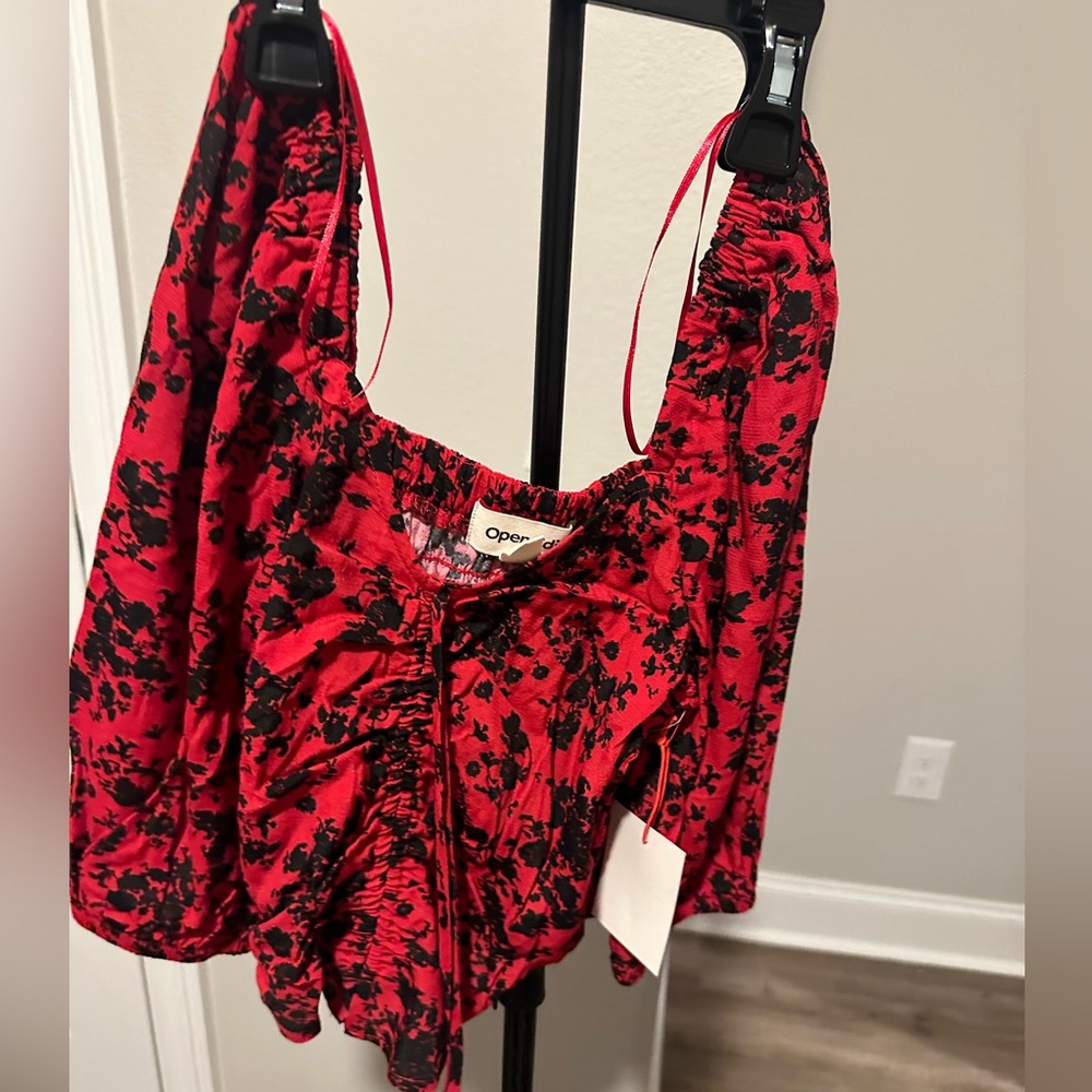 Open Edit peplum cropped top - NWT